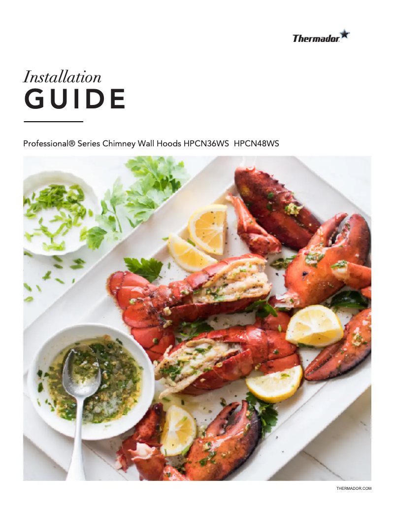 Page 1 de la notice Guide d'installation Thermador HPCN36WS