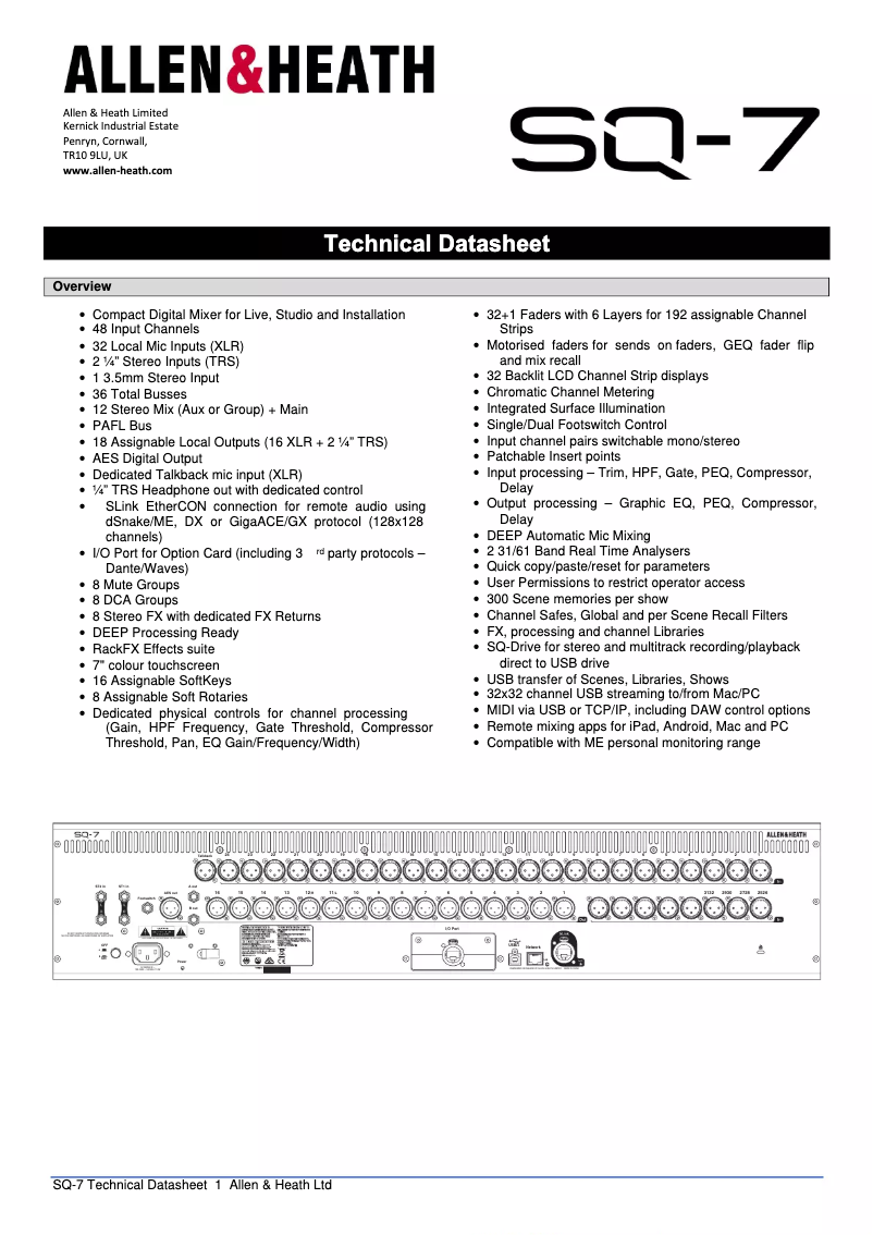 Image de la première page du manuel de l'appareil SQ-7