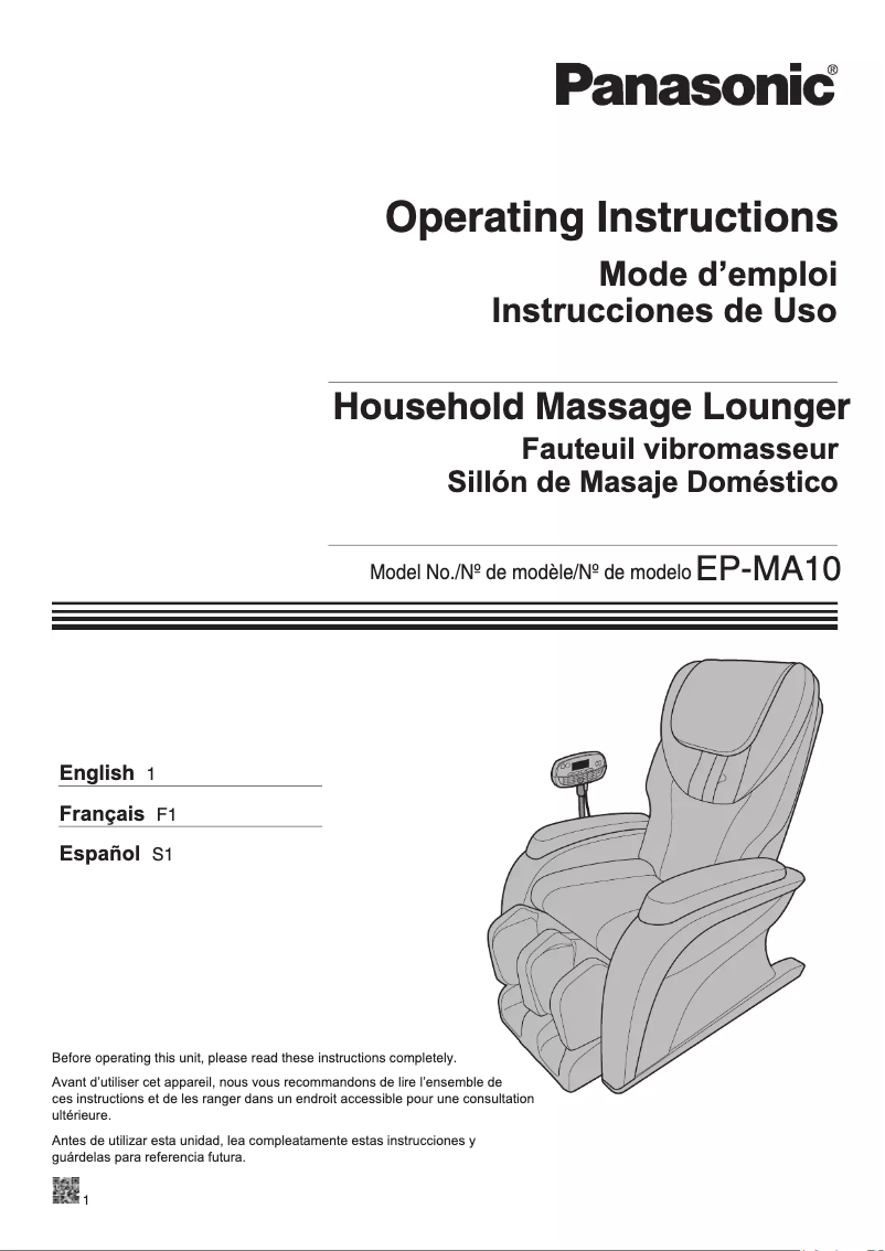 Page n°1 - Manuel utilisateur Panasonic EP-MA10