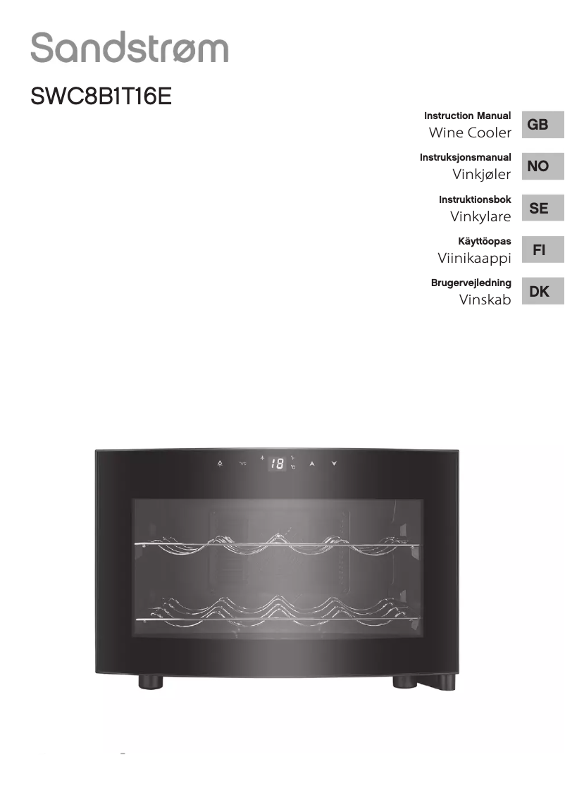 Page 1 de la notice Manuel utilisateur Sandstrøm SWC8B1T16E