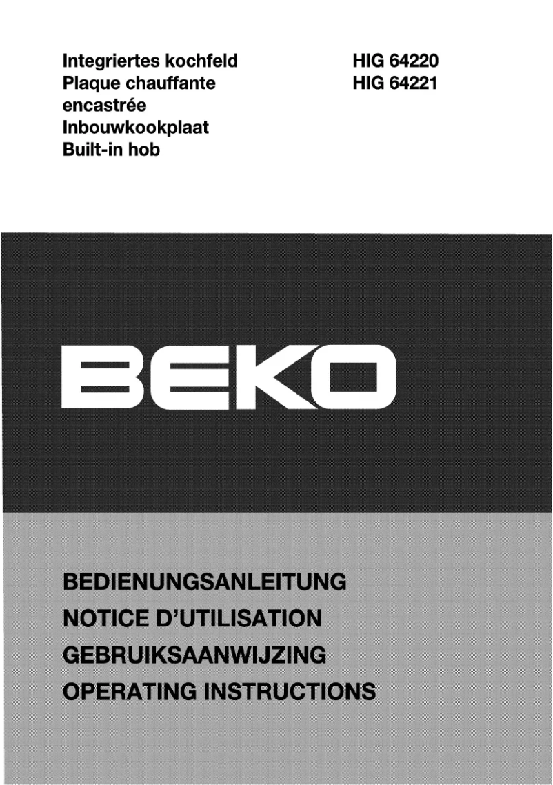 Page n°1 - Manuel utilisateur Beko HIG 64221 X