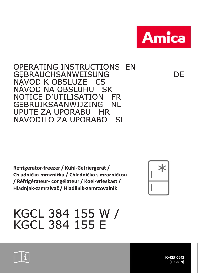 Page n°1 - Manuel utilisateur Amica KGCL 384 155 W