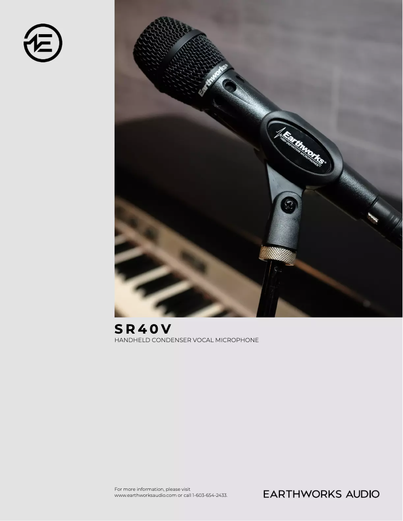 Page n°1 - Manuel utilisateur Earthworks SR40V