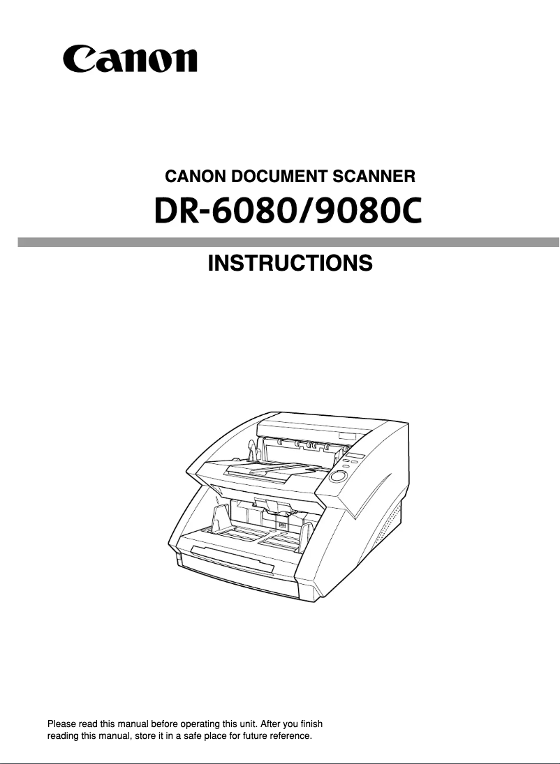 Page 1 de la notice Manuel utilisateur Canon DR-6080C