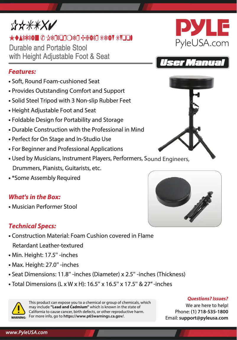 Page n°1 - Manuel utilisateur Pyle PKST54