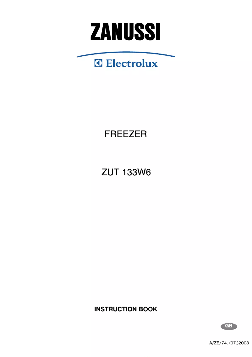 Image de la première page du manuel de l'appareil ZUT133W6