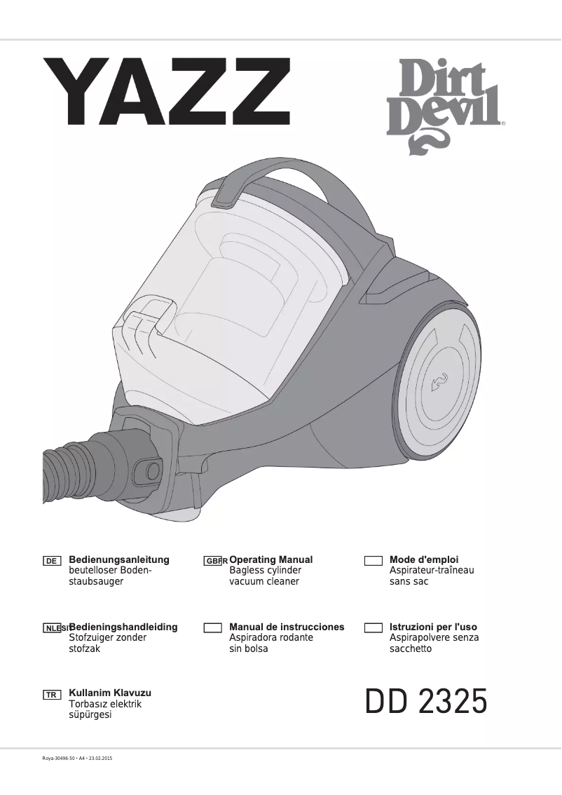 Page 1 de la notice Manuel utilisateur Dirt Devil Yazz 2.1 DD2325