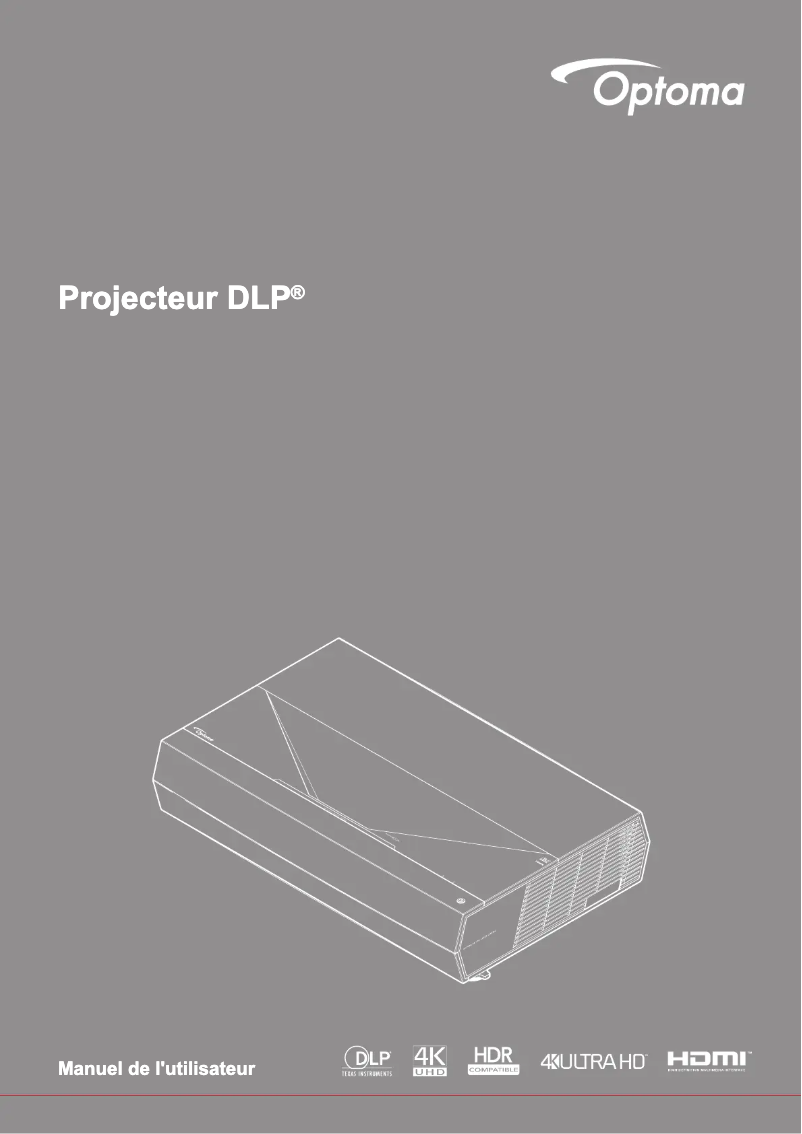 Page 1 de la notice Manuel utilisateur Optoma CinemaX D2