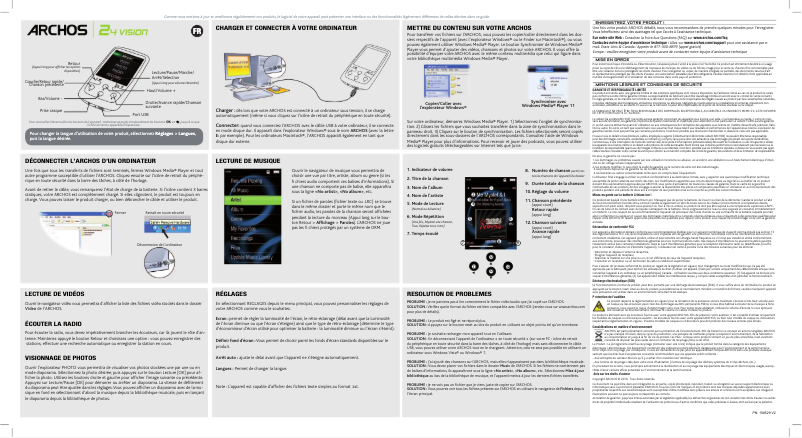 Page 1 de la notice Manuel utilisateur Archos 24 Vision