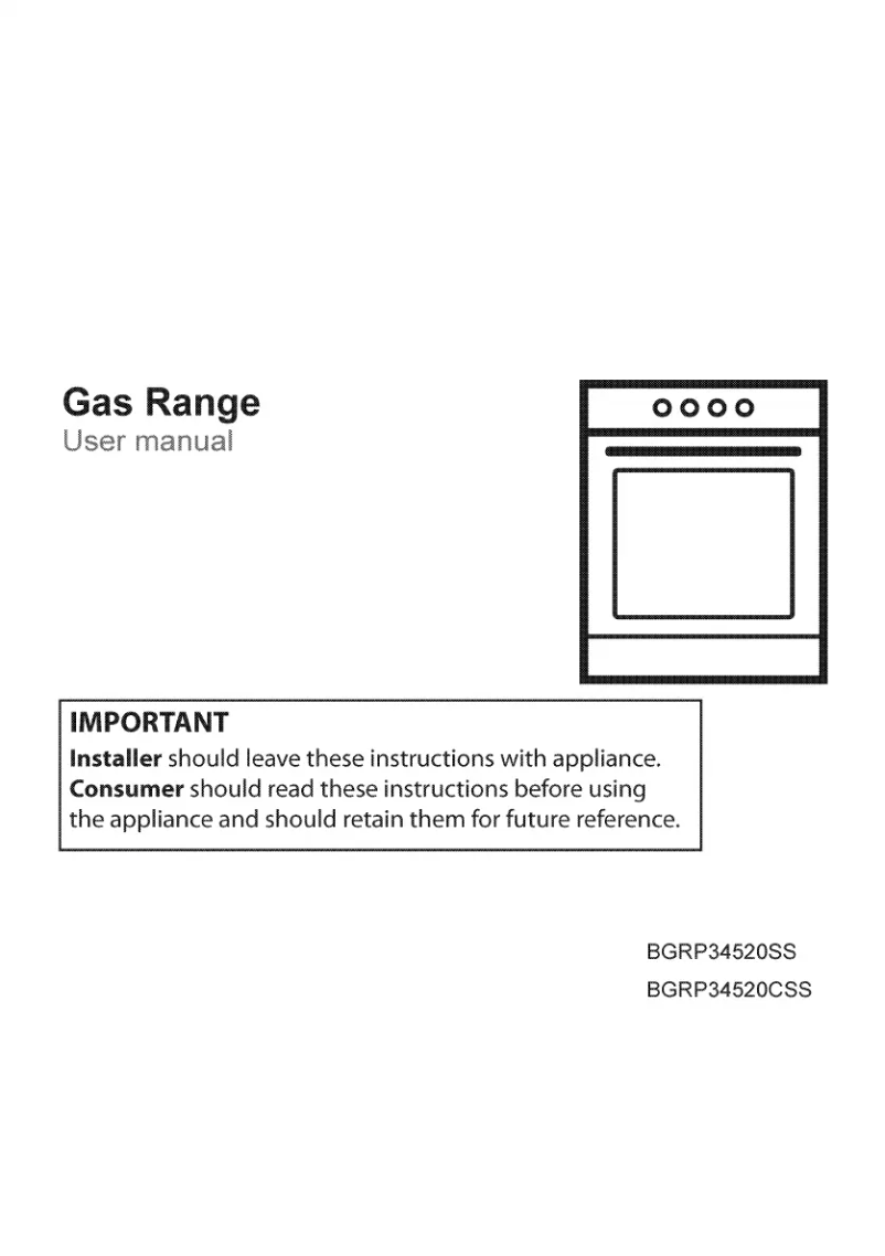 Page 1 de la notice Manuel utilisateur Blomberg BGRP 34520 CSS