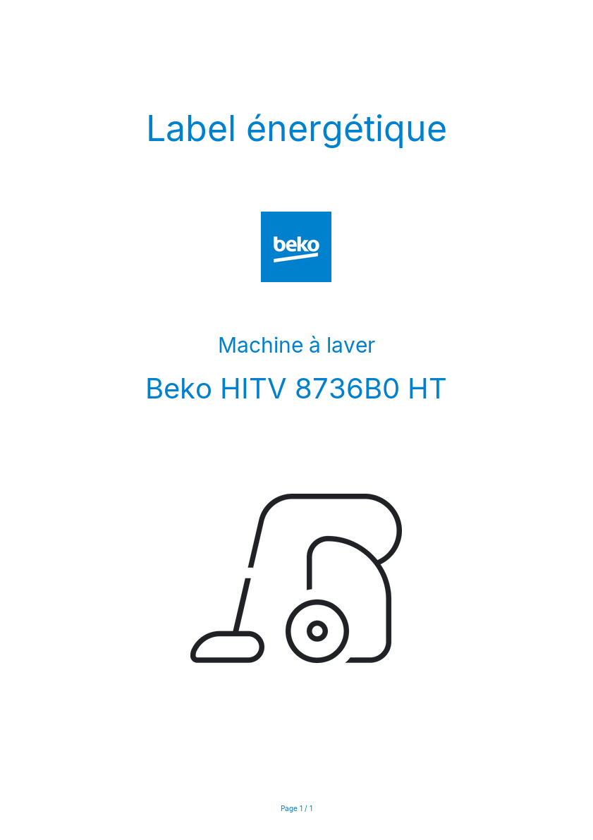 Image de la première page du manuel de l'appareil HITV 8736B0 HT