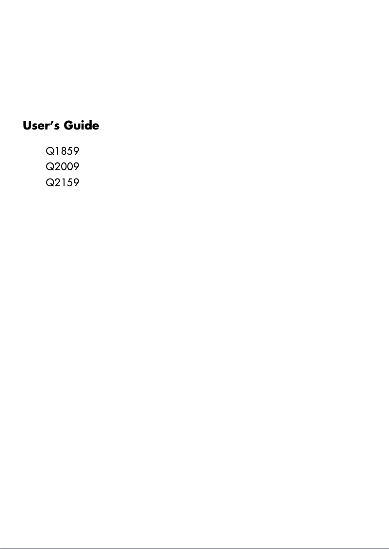 Page n°1 - Manuel utilisateur Compaq Q2159