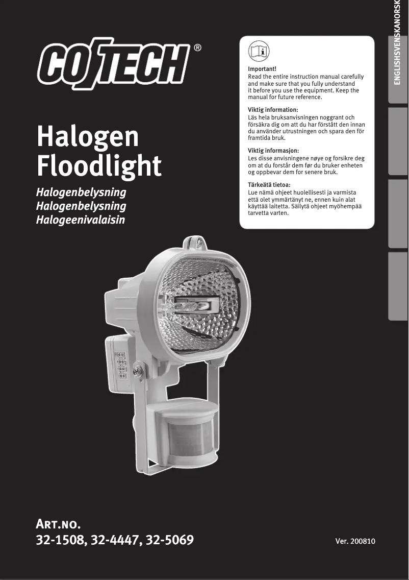 Page n°1 - Manuel utilisateur Cotech 32-1508