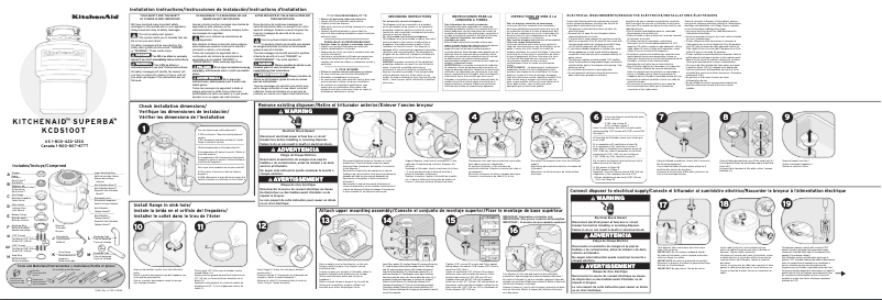 Page 1 de la notice Manuel utilisateur KitchenAid KCDS100T