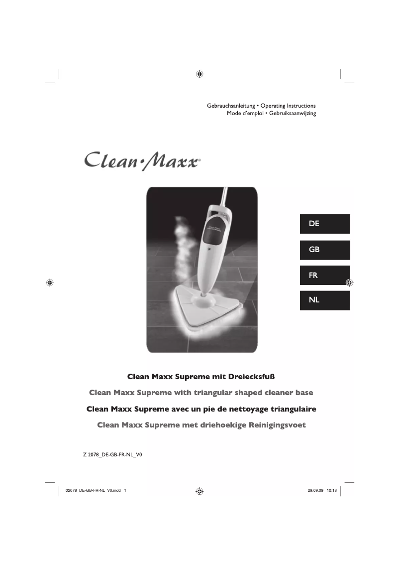 Image de la première page du manuel de l'appareil Supreme Z 2078