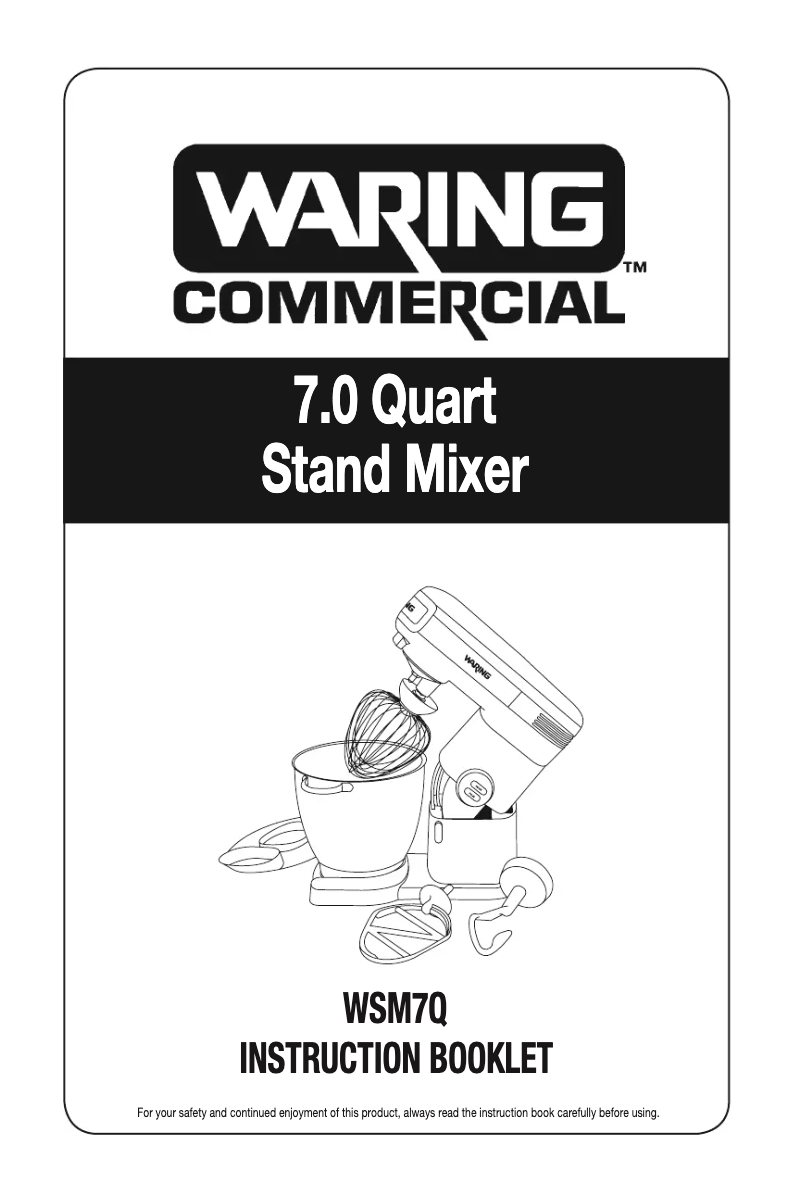 Page n°1 - Manuel utilisateur Waring Commercial WSM7Q