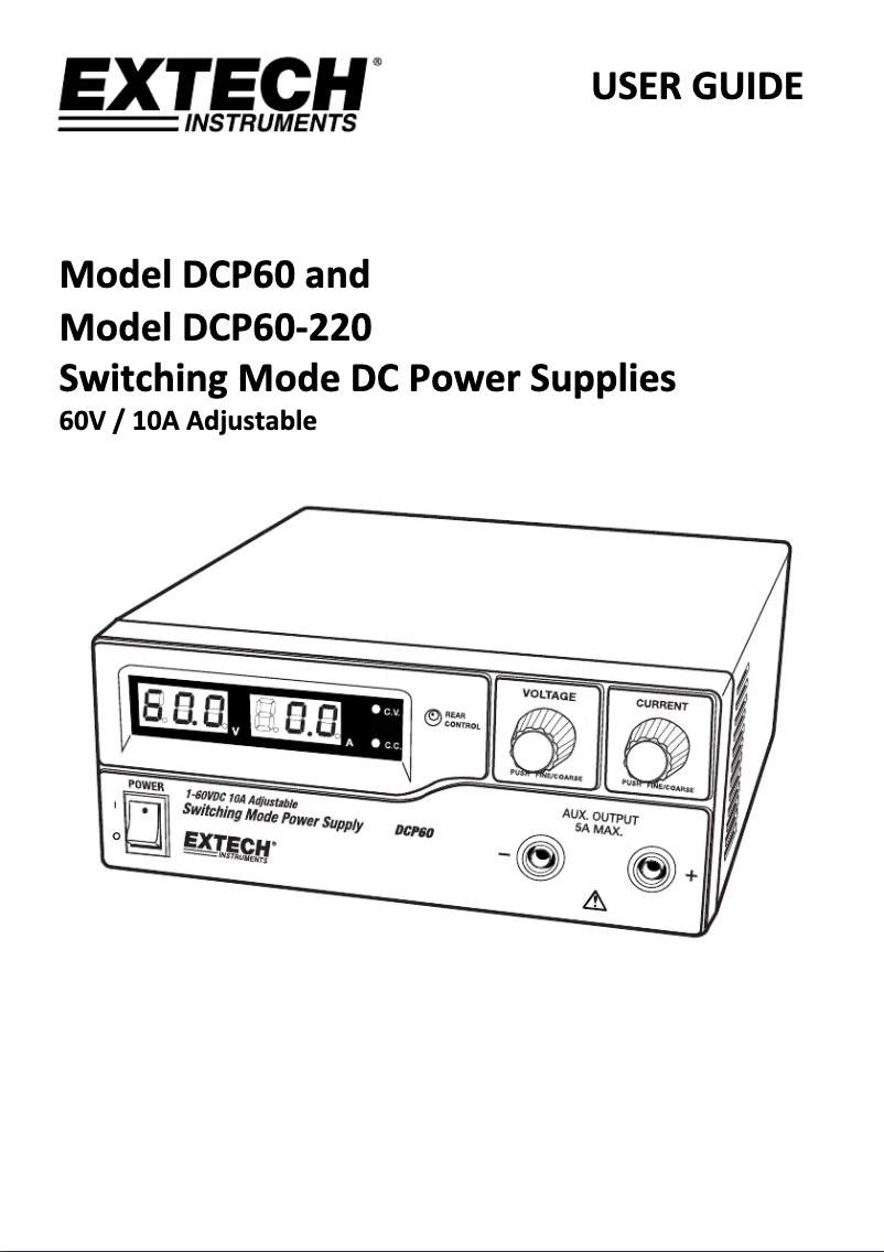 Page n°1 - Manuel utilisateur Extech DCP60