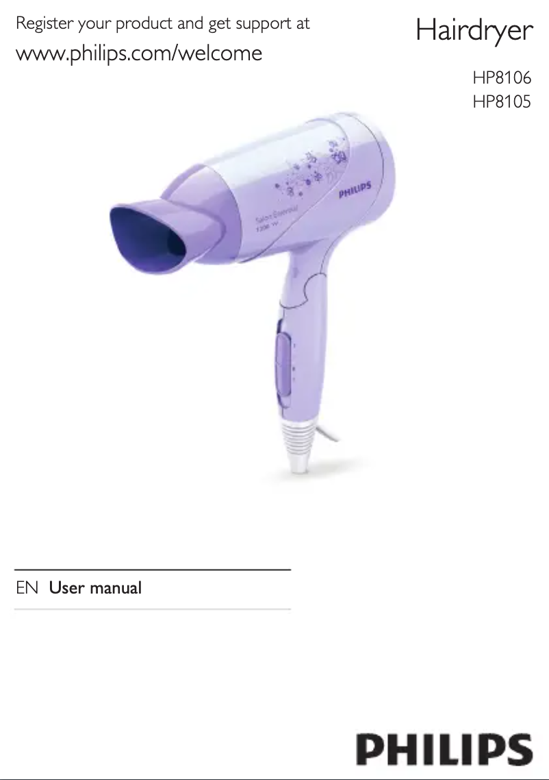 Image de la première page du manuel de l'appareil HP8106