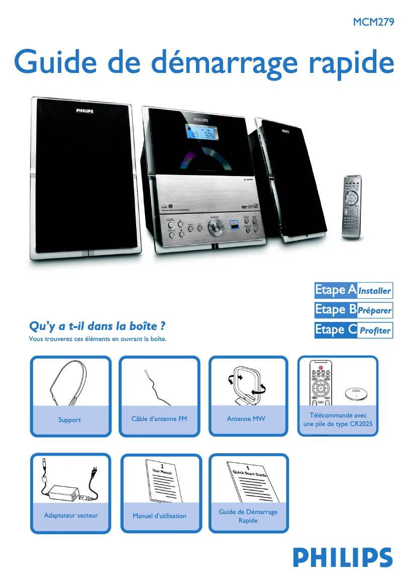 Image de la première page du manuel de l'appareil MCM279