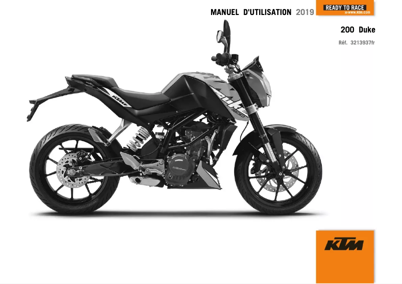 Page 1 de la notice Manuel utilisateur KTM 200 Duke (2019)
