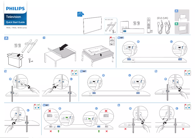 Page n°1 - Guide de démarrage rapide Philips 50PUS8106