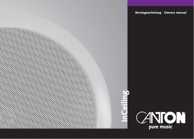 Page 1 de la notice Manuel utilisateur Canton InCeiling 880