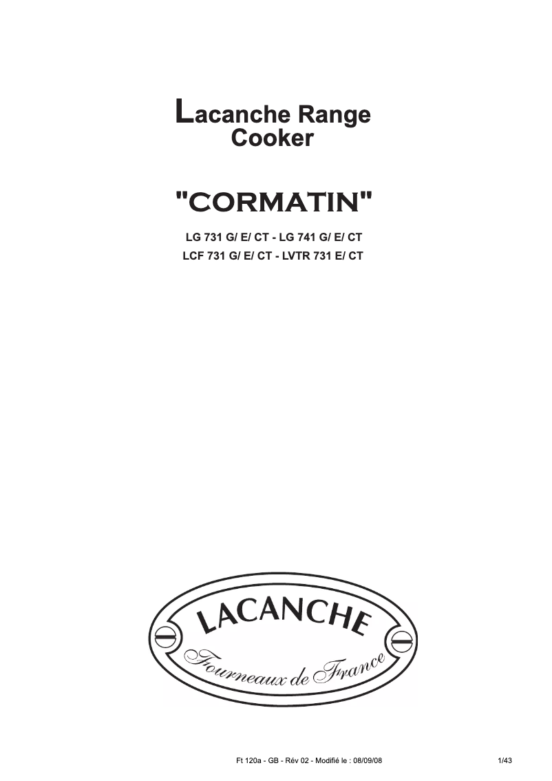 Page n°1 - Manuel utilisateur Lacanche Cormatin