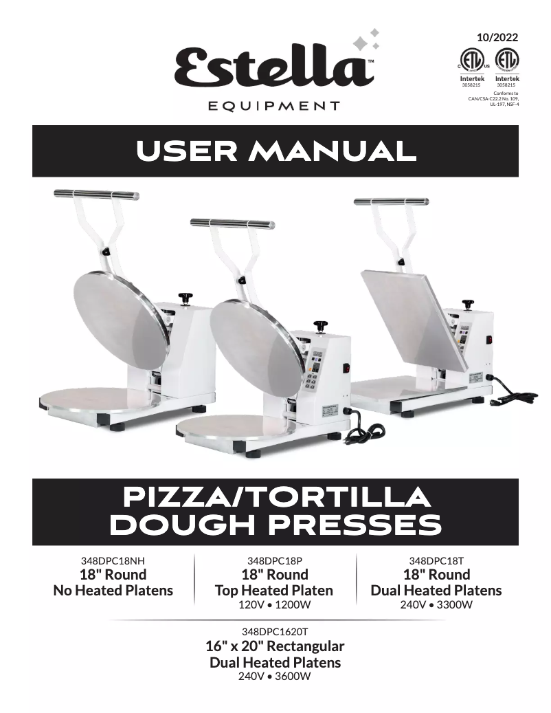 Page n°1 - Manuel utilisateur Estella DPC18P