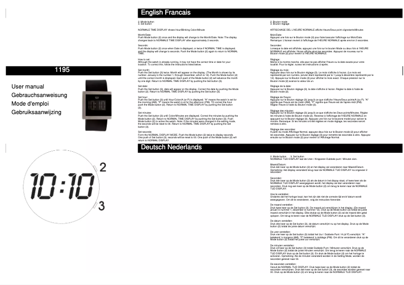Page 1 de la notice Manuel utilisateur Davis 1195
