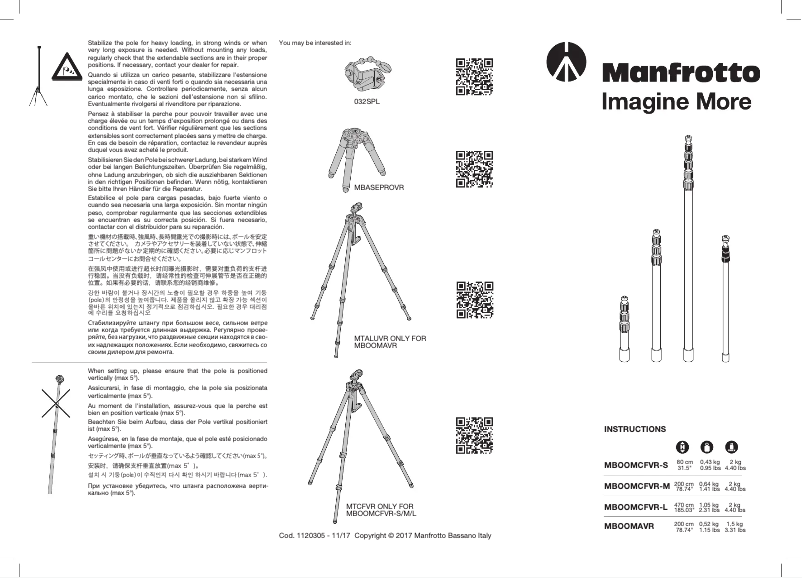 Page n°1 - Manuel utilisateur Manfrotto MTCFVR