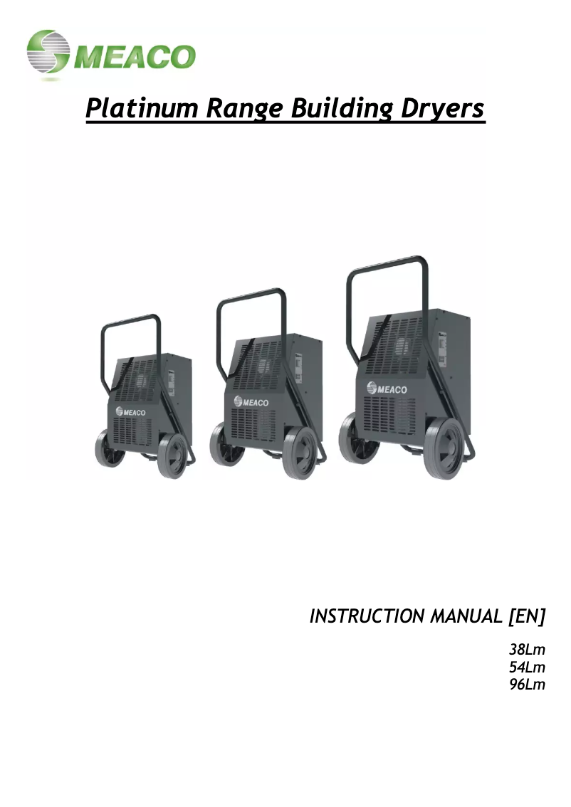 Page 1 de la notice Manuel utilisateur Meaco 54Lm