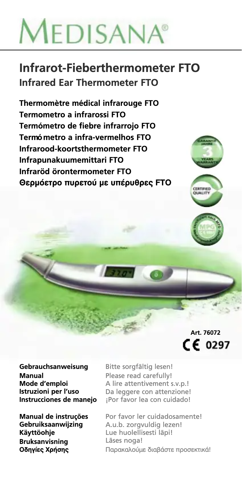 Page n°1 - Manuel utilisateur Medisana FTO