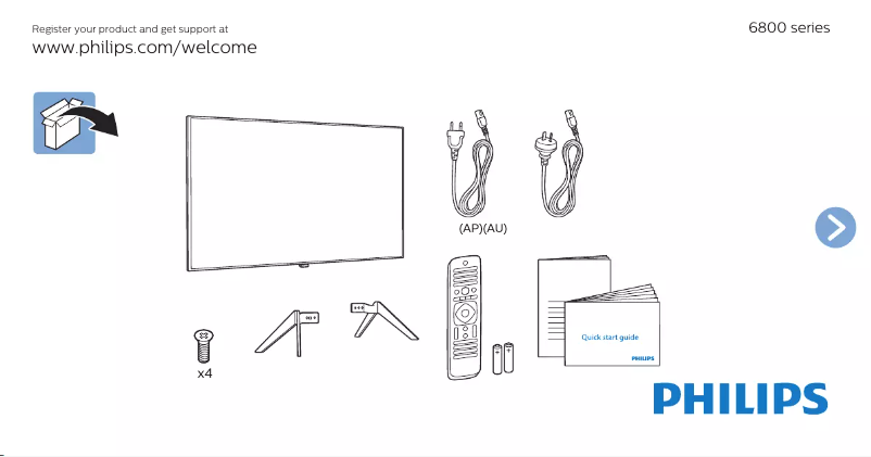 Image de la première page du manuel de l'appareil 6800 series 65PUT6820