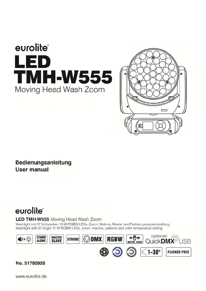 Página 1 del manual Manual de usuario Eurolite LED TMH-W555
