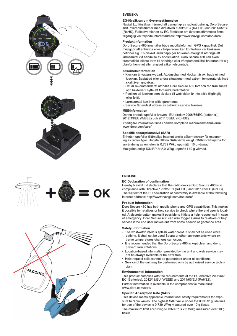 Image de la première page du manuel de l'appareil Secure 480