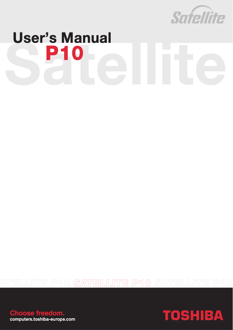 Image de la première page du manuel de l'appareil Satellite P10