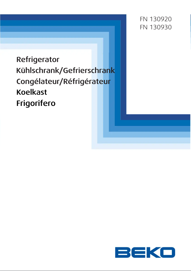 Page n°1 - Manuel utilisateur Beko FN 130930