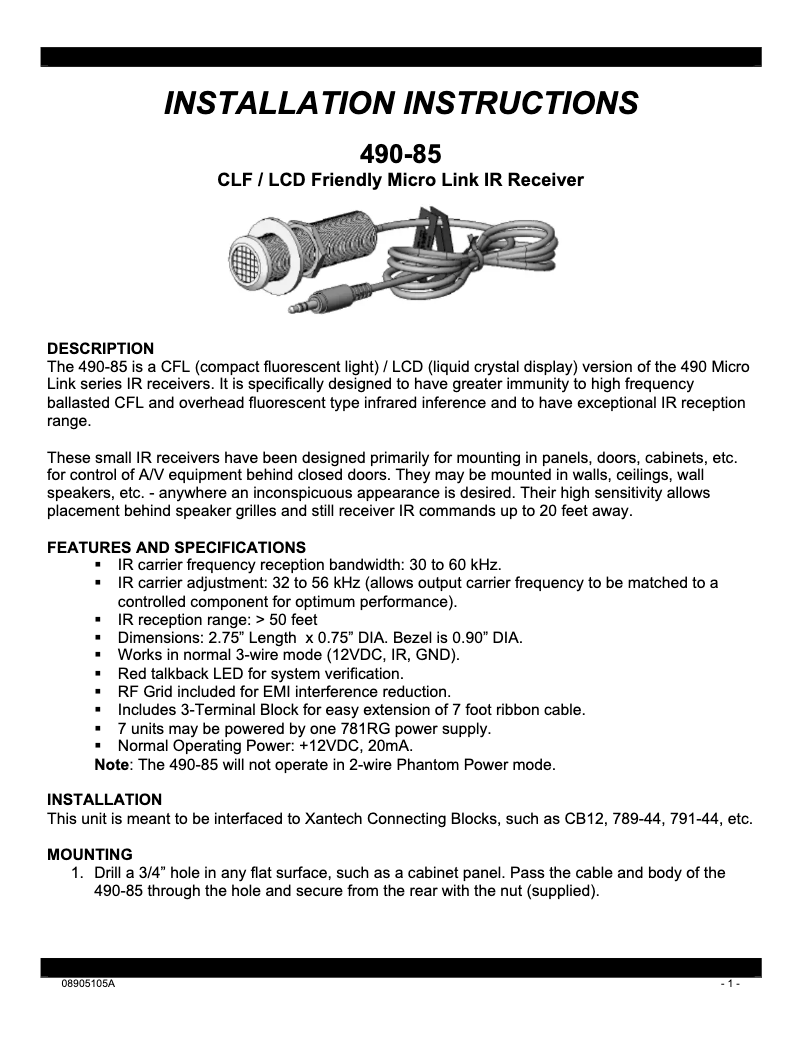 Image de la première page du manuel de l'appareil Dinky Link 48095D