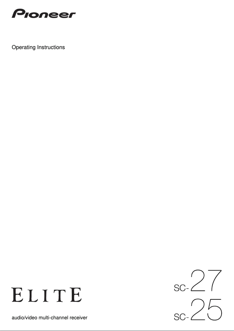Page n°1 - Manuel utilisateur Pioneer Elite SC-25