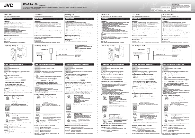 Image de la première page du manuel de l'appareil KS-BTA 100