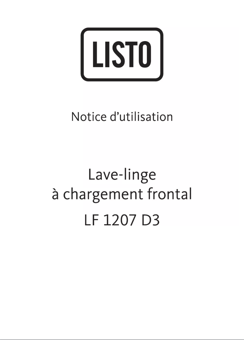 Page 1 de la notice Manuel utilisateur Listo LF 1207 D3