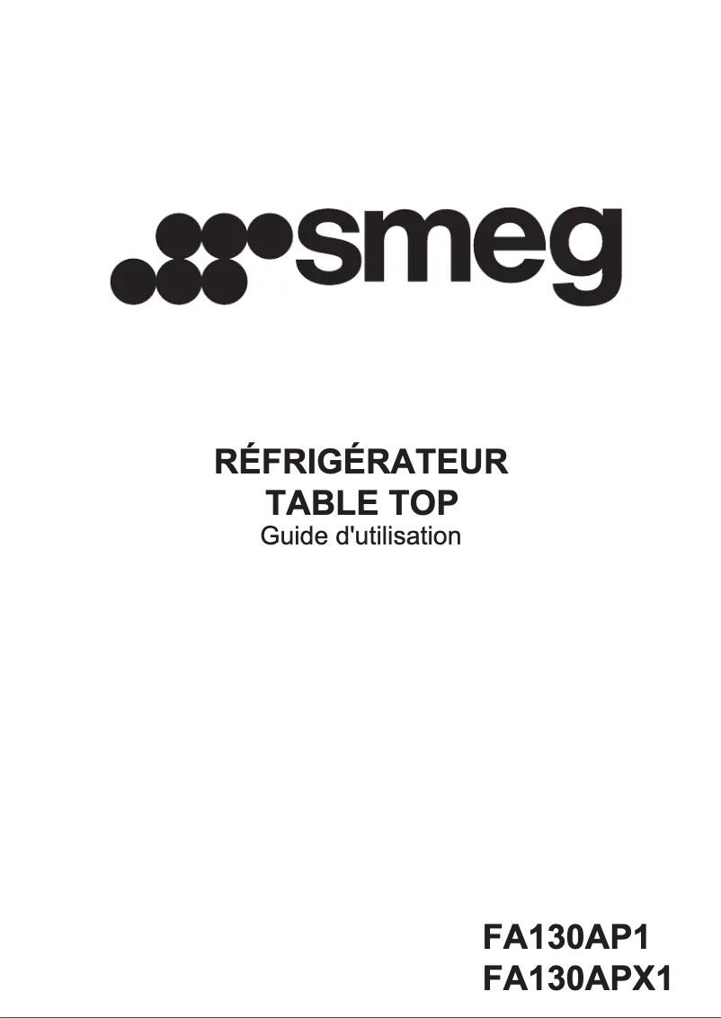 Page 1 de la notice Manuel utilisateur Smeg FA130APX1