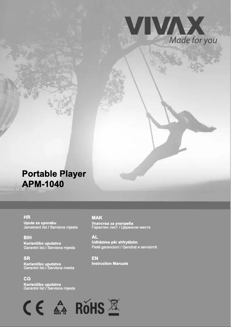 Page n°1 - Manuel utilisateur Vivax APM-1040