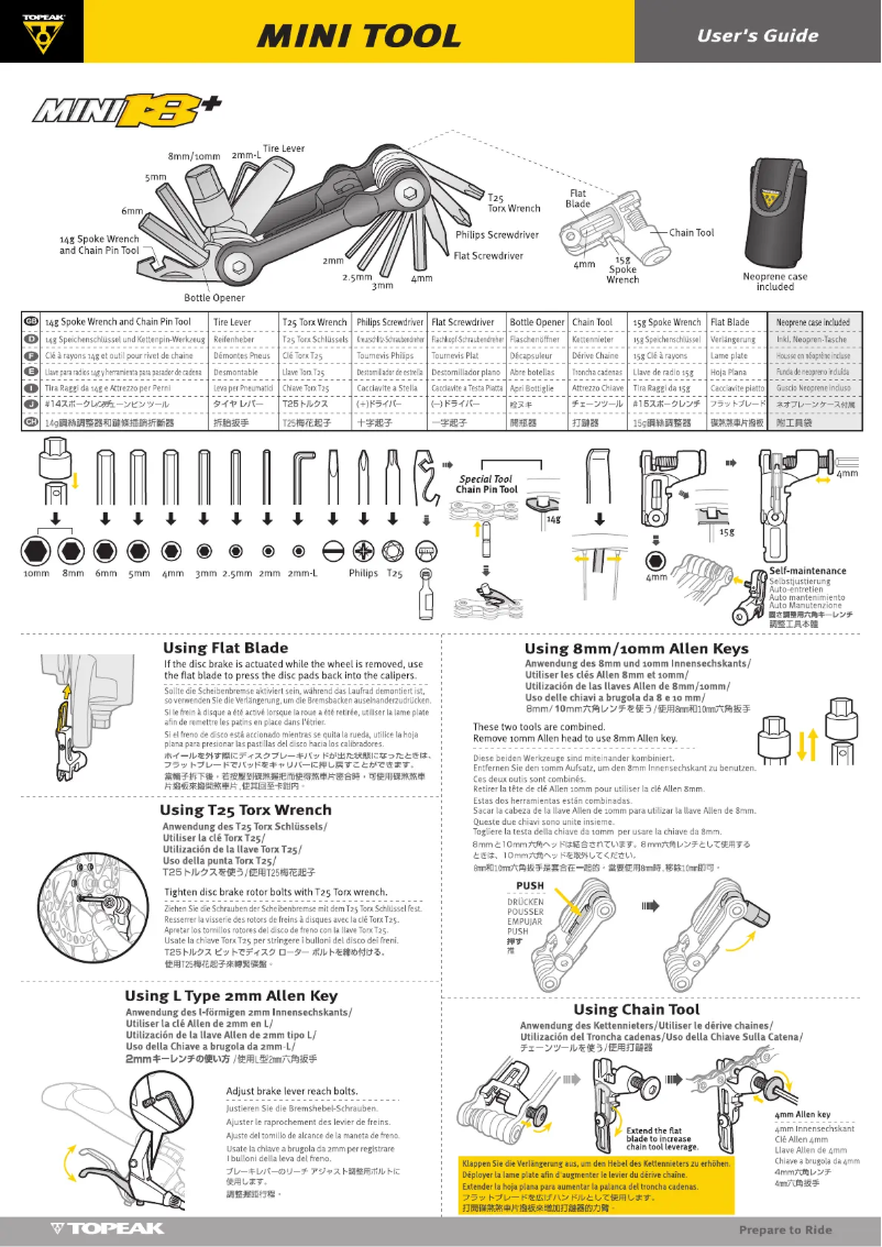 Page n°1 - Manuel utilisateur Topeak Mini 18+