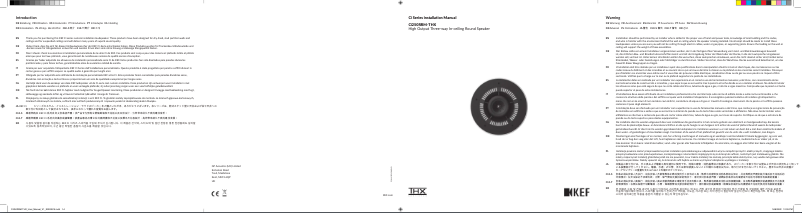 Page n°1 - Manuel utilisateur KEF Ci250RRM-THX