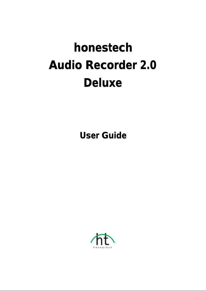 Page n°1 - Manuel utilisateur Honest Technology Audio Recorder 2.0 Deluxe