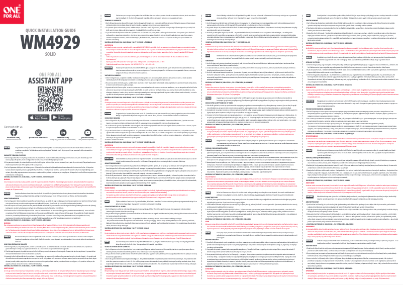 Page n°1 - Manuel utilisateur One for all WM 4929