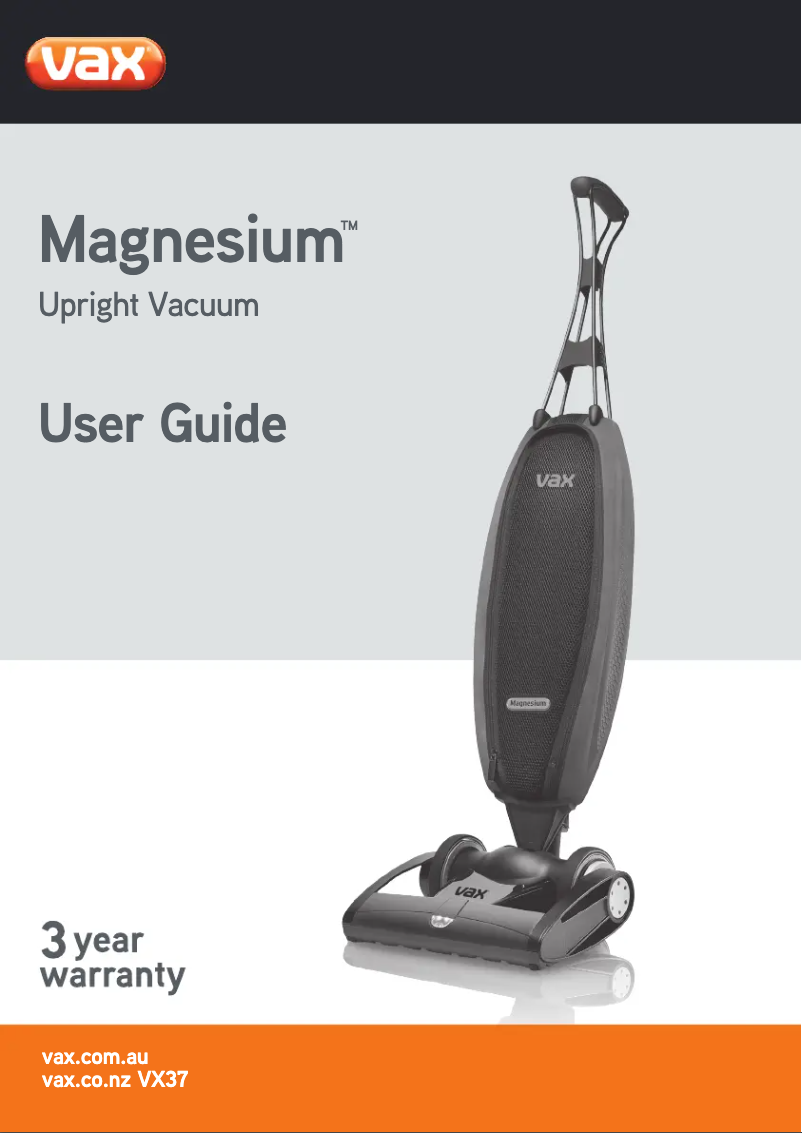 Page 1 de la notice Manuel utilisateur Vax Magnesium VX37