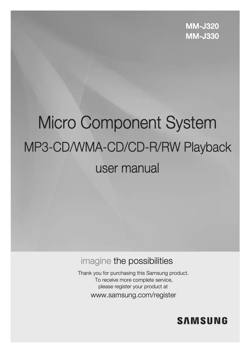 Page 1 de la notice Manuel utilisateur Samsung MM-J320