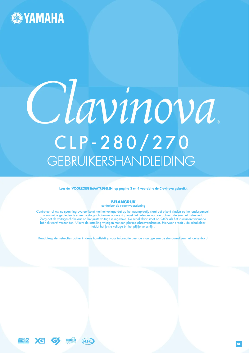 Image de la première page du manuel de l'appareil Clavinova CLP-270